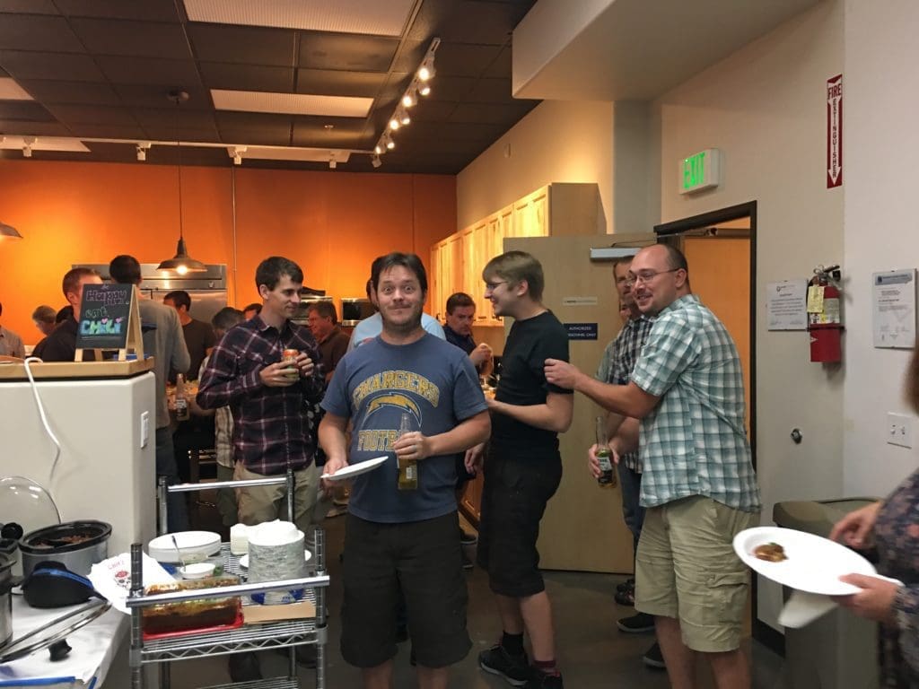 NOVO Team having fun at a company sponsored chili contest