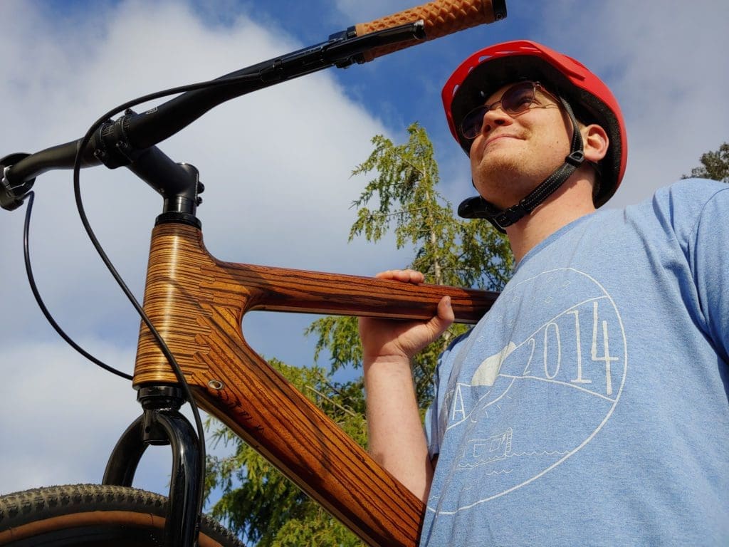 JW Holding Bike 2400w Josh W with his road bike "Woody"