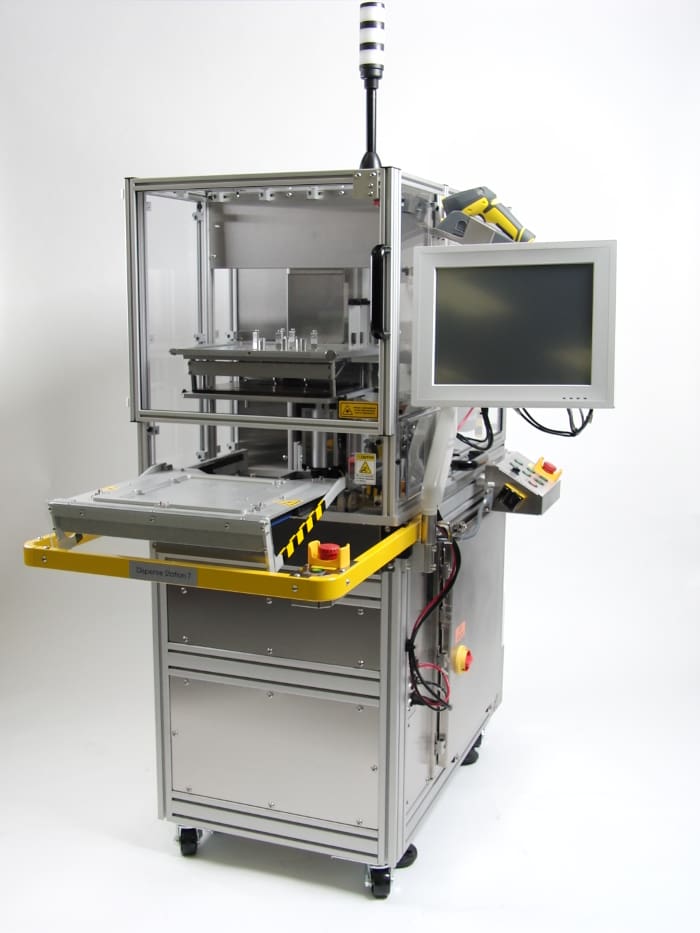 Full view of reagent cartridge filling machine