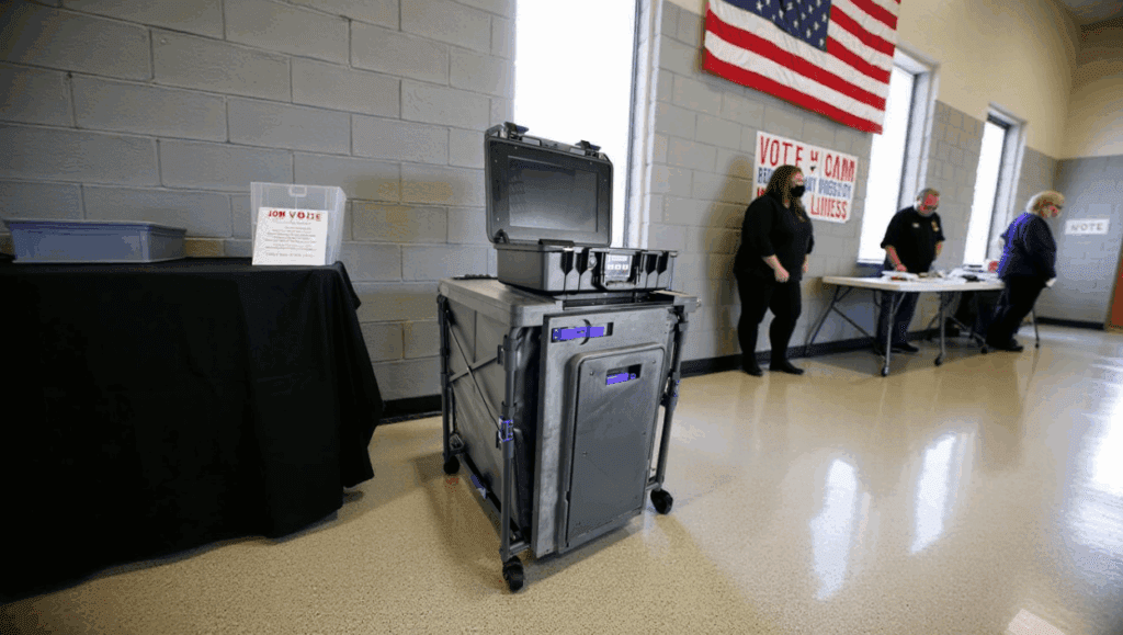 Tamper-resistant ballot box at precinct