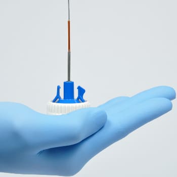 Disposable scope optics held in surgeon's hand