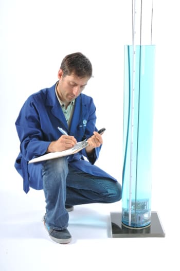 Engineer testing product ruggedization of insulin pump